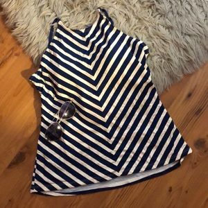 Liz Claiborne Navy Blue Swim Tankini Top